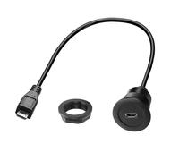QIANRENON Adattatore per cavo corto di ricarica per montaggio fisso filettato Micro USB Micro USB maschio a femmina Cavo connettore dati per montaggio a incasso 480 Mbps 5 V 2 A, montaggio su cruscott