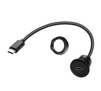 QIANRENON Adattatore per montaggio a incasso USB C da 5 Gbps Cavo corto di ricarica rapida PD60W USB Type C 3.0 Cavo connettore per montaggio fisso filettato maschio a femmina, massimo 20 V 3 A, per c