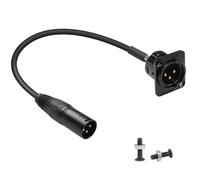 QIANRENON Adattatore per pannello XLR con cavo corto Mik placcato oro, 3 pin, connettore XLR su attacco da incasso, per illuminazione palcoscenico, 35 cm