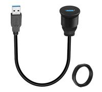 QIANRENON Adattatore USB 3.0 filettato, maschio-femmina, 5 Gbps, 5 V/2 A, montaggio fisso su cruscotto auto/caravan/barca