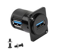QIANRENON Angolo 90 gradi USB 3.0 Connettore passante per montaggio a pannello USB 3.0 prese da incasso a pannello,5 Gbps,Montaggio a pannello tipo D e XLR,per il trasferimento dei dati e l'addebito