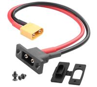 QIANRENON Cavo collegamento fisso XT90 placcato oro, 10 AWG XT90E-M maschio a XT90 maschio Bulkhead Mount adattatore cavo corto, tappo antipolvere, per modellismo di volo RC, corrente mobile per, 30cm