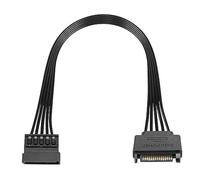 QIANRENON Cavo di prolunga di alimentazione SATA a 15 pin maschio a femmina Cavo piatto nero di alimentazione per disco rigido per HDD, SSD, masterizzatore DVD e unità disco rigido, ecc. 30 cm