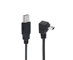QIANRENON Cavo mini USB 2.0, 1,5 m, angolo retto di 90 gradi, ad alta velocità, compatibile con la maggior parte dei dispositivi mobili, GPS, fotocamera digitale, videocamera, controller di gioco,