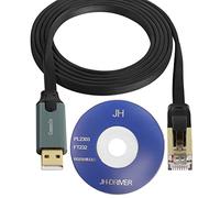 QIANRENON Cavo per console USB da USB A a RJ45, cavo di debug per console di rete, con CD driver, server firewall per debug di livello professionale, 1,8 m (1,8 m)