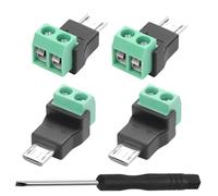 QIANRENON Connettore di ricarica micro USB a 2 pin, senza saldatura, adattatore da micro USB maschio a 2 pin, adattatore a crimpare 5 V 3 A MicroUSB 2.0 terminale a vite senza saldatura, non può