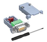 QIANRENON Connettore seriale compatto DB9 senza saldatura placcato oro DB9 connettore crimp morsetto breakout adattatore D-SUB 9Pin Solderless plug, dado anteriore per riparazione RS232/RS485/RS422