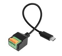 QIANRENON Connettore USB C Quick Connect senza saldatura, spina tipo C 2.0 maschio a terminale a crimpare 5 pin, scheda breakout terminale a molla, 480 Mbps 5V2A, per riparazione/fai da te, 30 cm