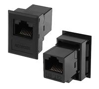 QIANRENON Desktop Connessione Box RJ45 Rete Jack CAT5E RJ45 Femmina a Femmina Ethernet Connettore RJ45 8P8C Rettangolare Staffa Keystone Jack, Desktop Socket RJ45 Network Accessori, 2 Pcs