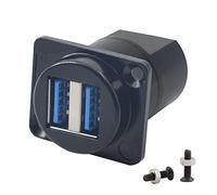 QIANRENON Doppio USB3.0 Pannello Montaggio Adattatore Presa 2 Femmina a Femmina Connettore 5Gbps Ricarica e Trasferimento Dati, Montaggio su Pannello XLR/D-panel