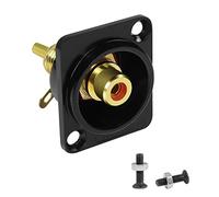 QIANRENON Dorato RCA Pannello Montaggio Adattatore RCA Femmina a Saldare Terminali AV Connettore RCA saldare Pannello Prese, per S/PDIF Audio TV Video Phono Diffusori Amplificatori, Rosso