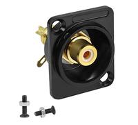 QIANRENON Dorato RCA pannello Montaggio Adattatore RCA Femmina a Saldare Terminali AV Connettore RCA saldare Prese, XLR-panel/D-panel Montaggio, per TV Audio Video Altoparlanti S/PDIF, Bianco