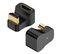 QIANRENON HDMI 8K U Forma Angolo Display Adattatore HDMI 2.1 Maschio a Femmina 180 Gradi Angolo Ultra HD Connettore Presa 8K@60Hz UHD2.1 3D, per Laptop PC monitor proiettore HDTV, 2 Pcs (Positivo)