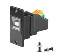 QIANRENON Pannello rettangolare USB B montaggio Quick Connect Terminal adattatore senza saldatura USB tipo B 2.0 femmina a 4 pin Crimp morsetti montaggio fisso stampante connettore per