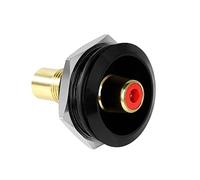 QIANRENON Placcato oro RCA Incasso Fissaggio Filettato Rotondo Adattatore RCA Femmina a Femmina Pannello Montaggio AV Connettore, per S/PDIF,TV,Subwoofer,Phono,Altoparlanti,Amplificatore, Rosso
