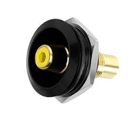 QIANRENON Placcato oro RCA Incasso Fissaggio Filettato Rotondo Adattatore RCA Femmina a Femmina Pannello Montaggio AV Connettore, Per Audio,Video,TV,Phono,Altoparlanti,Cavi RCA,Amplificatori, Giallo