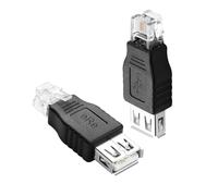 QIANRENON RJ11 maschio a USB femmina telefoni, connettore RJ11 6P2C maschio a USB A, cavo telefonico adattatore 2 pin RJ11/USB telefono interfaccia convertitore di prova per telefoni fax, 2 pezzi