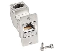 QIANRENON RJ45 CAT6A Connettore passante per pannello rettangolare,Presa docking per porta di rete a 90° da femmina a femmina 8P8C,con scudo,Per rete informatica medica di automazione industriale.