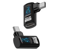 QIANRENON USB 4.0 C ricarica display digitale 90° adattatore PD140W USB tipo C maschio a femmina, display ad angolo retto, connettore 40 Gbps 8 K a 60 Hz, monitoraggio in tempo reale, 2 pezzi