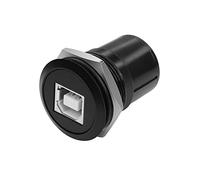 QIANRENON USB B a USB2.0 Filettato Fissaggio Stampante Adattatore USB Type B Femmina a USB2.0 Femmina Pannello Montaggio Rotondo Connettore, per Stampanti, Scanner,3,5' Rimovibili unità, Monito