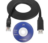 QIANRENON USB Console Cavo USB a RJ45 Dispositivo di Rete Console Debug Cavo, Chip FT232, Livello TTL 0V-5V, incluso Driver CD, Per Switch Router Firewall e Server, 3 m (9,8 ft)