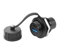 QIANRENON USB3.0 e USB C 3.1 filettato fisso impermeabile accoppiatore USB3.0+USB tipo C 3.1 femmina a femmina montaggio paratia adattatore dati di ricarica, tappo impermeabile, per espandere USB 3.0