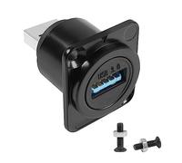 QIANRENON USB3.0 Maschio a Femmina Pannello Montaggio Adattatori 5Gbps USB3.0 Spina a Presa Connettori USB3.0 Montaggio Presa, D Panel/XLR Pannello Montaggio, per USB Dati Trasferimento e Ricarica