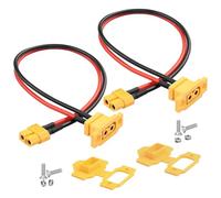 QIANRENON XT60, connettore di montaggio fisso, cavo corto, 14 AWG 25 A, placcato oro XT60E-F femmina su XT60, cavo di montaggio estensore, copertura antipolvere, per batterie RC modello Li FPV, 30 cm,