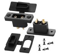 QIANRENON XT90 Maschio Fisso Montaggio Saldare Connettore Placcato oro XT90E-M Pannello Fissaggio Saldato Adattatore Fissabile XT90 Saldatura Spina 30A Coperchio Antipolver, per RC Modellismo,2Pcs