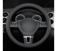 QIANRUIA Coprivolante Auto in Pelle per Jeep Compass II 2017-2021, Traspirante e Antiscivolo Copri Volante Accessori Auto Interno Regali per Donna e Uomo,Black