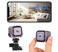 QianShouYan Telecamera Spia WiFi Interno, Mini Videocamera Sorveglianza 1080P con Visione Notturna, Telecamera Nascosta,Rilevamento di Movimento e Controllo Remoto via App