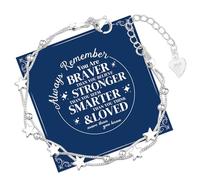 QianSiLi Braccialetto da donna in argento 925 con mini stelle e perline a strati, regalo per figlia, sorelle, amici, nipote, amante, compleanno, Natale, Small, Acciaio inossidabile Argento sterling