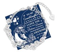 QianSiLi Braccialetto da donna in argento 925 con mini stelle e perline a strati, regalo per figlia, sorelle, amici, nipote, amante, compleanno, Natale, Small, Acciaio inossidabile Argento sterling