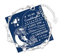 QianSiLi Braccialetto da donna in argento 925 con mini stelle e perline a strati, regalo per figlia, sorelle, amici, nipote, amante, compleanno, Natale, Small, Acciaio inossidabile Argento sterling