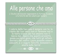QianSiLi Idee Regalo Maestra Fine Anno Maestre,Laurea,Fidanzata,Occhio di Allah,Donna Argento 925,Personalizzati,Bracciale Laurea Amicizia,Regalo Donna Compleanno,Rappresentante Di Classe,Insegnanti
