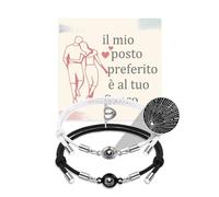 QianSiLi Idee Regalo San Valentino per Lui e Lei,Regalo di Coppia,Compleanno Regalo Fidanzata,Bracciale Personalizzato Regalo Donna Uomo,Regalo Natale Donna,Regalo Anniversario per Lui(Bianco e Nero