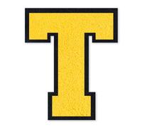 QianSiLi Lettere Termoadesive Per Tessuti, Toppe Adesive Per Tessuti Adatto Per Giacche, Cappotti, Camicie, Borse, Jeans, Zaini (11,45cm,Giallo,T)