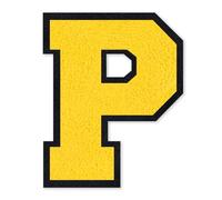 QianSiLi Lettere Termoadesive Per Tessuti, Toppe Adesive Per Tessuti Adatto Per Giacche, Cappotti, Camicie, Borse, Jeans, Zaini (11,45cm,Giallo,P)