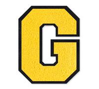 QianSiLi Lettere Termoadesive Per Tessuti, Toppe Adesive Per Tessuti Adatto Per Giacche, Cappotti, Camicie, Borse, Jeans, Zaini (11,45cm,Giallo,G)