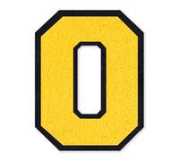 QianSiLi Lettere Termoadesive Per Tessuti, Toppe Adesive Per Tessuti Adatto Per Giacche, Cappotti, Camicie, Borse, Jeans, Zaini (11,45cm,Giallo,O)