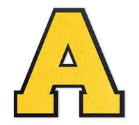 QianSiLi Lettere Termoadesive Per Tessuti, Toppe Adesive Per Tessuti Adatto Per Giacche, Cappotti, Camicie, Borse, Jeans, Zaini (11,45cm,Giallo,A)