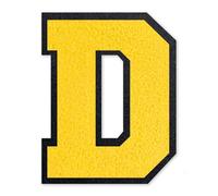 QianSiLi Lettere Termoadesive Per Tessuti, Toppe Adesive Per Tessuti Adatto Per Giacche, Cappotti, Camicie, Borse, Jeans, Zaini (11,45cm,Giallo,D)