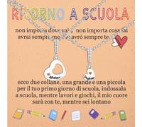 QianSiLi Regalo Rientro A Scuola Per Madre e Figlia,Collana Argento 925 Donna,Collana Cuor Choker,Idee Regalo Donna Compleanno,Vacanze Pranzi,Feste Lauree