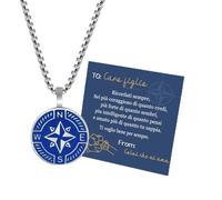 QianSiLi Regalo Uomo Compleanno,Collana Uomo Acciaio Inossidabile Bussola,Padre e Figlio,Idee Regalo Pasqua Bambini,Collana Personalizzata,Regali Per Lui,Laurea