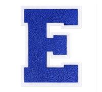 QianSiLi Toppe termoadesive in ciniglia, 16,5 cm, per vestiti, lettere della Varsity, toppe ricamate termoadesive per abbigliamento, giacche, felpe con cappuccio, Varsity (blu, E)