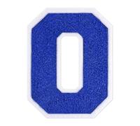 QianSiLi Toppe termoadesive in ciniglia, 16,5 cm, per vestiti, lettere della Varsity, toppe ricamate termoadesive per abbigliamento, giacche, felpe con cappuccio/Varsity (blu, O)