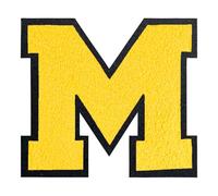 QianSiLi Toppe termoadesive in ciniglia, 16,5 cm, per vestiti, lettere della Varsity, toppe ricamate termoadesive per abbigliamento, giacche, felpe con cappuccio/Varsity (giallo, M)