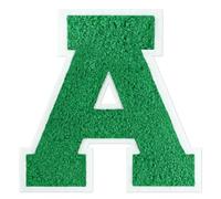 QianSiLi Toppe termoadesive in ciniglia, 16,5 cm, per vestiti, lettere della Varsity, toppe ricamate termoadesive per abbigliamento, giacche, felpe con cappuccio/Varsity (verde, A)