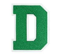 QianSiLi Toppe termoadesive in ciniglia, 16,5 cm, per vestiti, lettere della Varsity, toppe ricamate termoadesive per abbigliamento, giacche, felpe con cappuccio/Varsity (verde, D)
