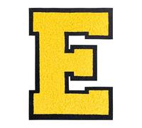QianSiLi Toppe termoadesive in ciniglia, 16,5 cm, per vestiti, lettere della Varsity, toppe ricamate termoadesive per abbigliamento, giacche, felpe con cappuccio/Varsity (giallo, E)